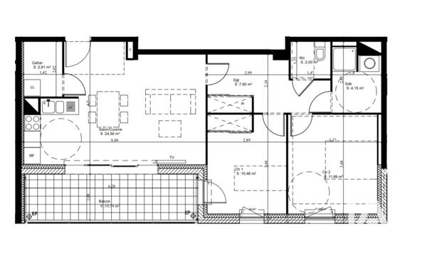 Appartement à vendre 3 pièces 63,49 m² Tours