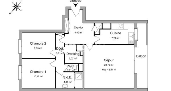 Location Appartement 3 pièces 74.19 m² - Poissy 78300