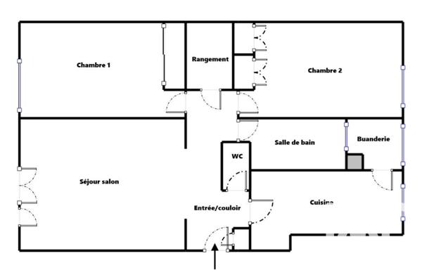 Appartement à vendre 3 pièces 64,46 m² Rezé