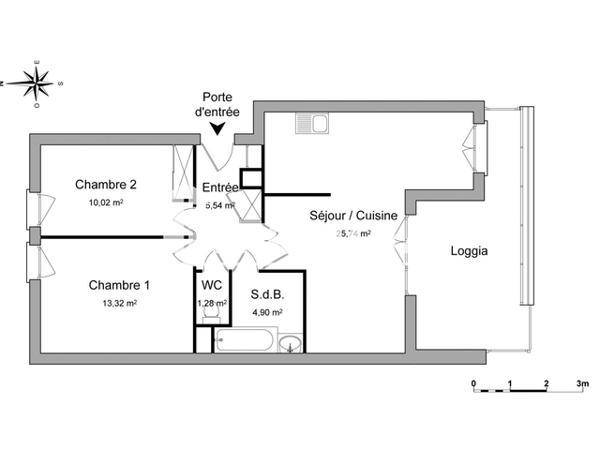 Location Appartement 3 pièces 60.8 m² - 8/12 RUE GEORGES JACQUET Grenoble 38000