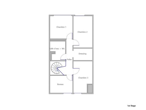 Maison d'environ 105,5 m2 - Verrière - 3 chambres + bureau