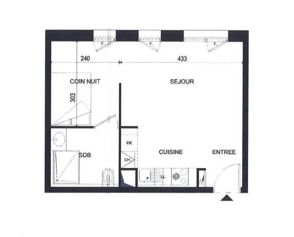 Appartement 1 pièce - 44200 Nantes -  Saint-Jacques-Ripossière