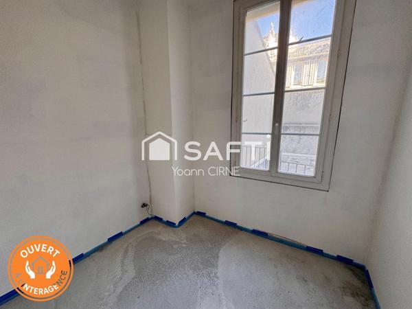 Appartement T1 bis 28 m2  à rénover centre ville avec balcon