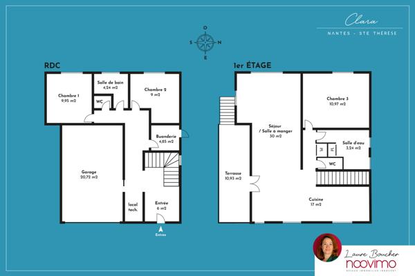 Quartier Procé Sainte-Thérèse, Nantes, Maison familiale 120 m2, 3 chambres