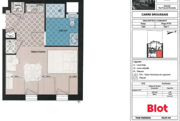 Appartement 1 pièce(s)