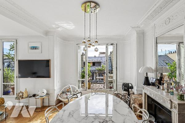 PARIS 8ᵉ – RUE TRONCHET – APPARTEMENT VENDU LOUÉ – 107,5 M² – TERRASSE – 6ᵉ ÉTAGE