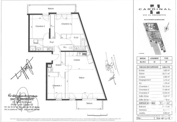 Appartement à vendre 4 pièces 92 m² Colombes