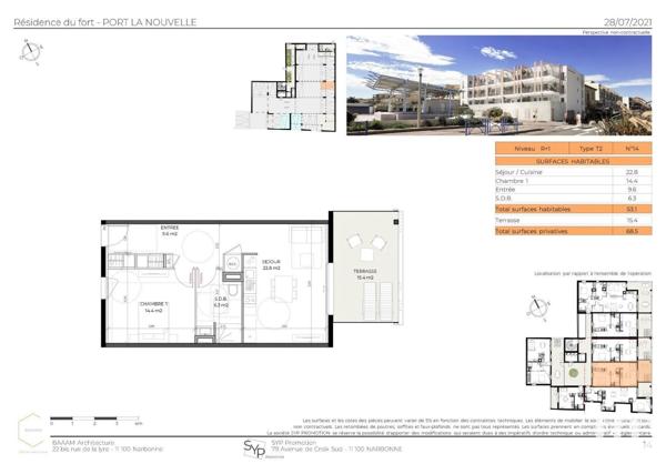 Appartement 2 pièces de 53 m² à Port-la-Nouvelle (11210)