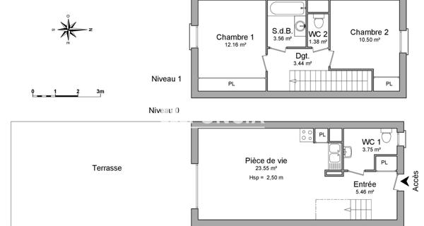 Location Maison 3 pièces 63.8 m² - Sallebœuf 33370