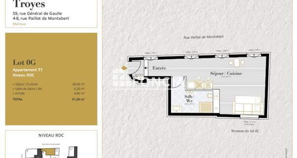 Location Studio 31.3 m² - Troyes 10000