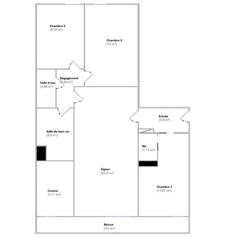 Appartement quatre pièces dans quartier récent