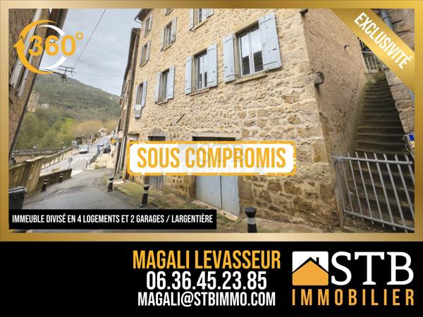 Immeuble à rénover avec garages à Largentière
