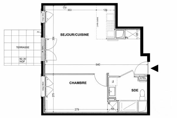 Appartement F2 à vendre  2 pièces - 43,03 m2 L HAY LES ROSES - 94