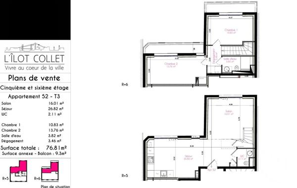Appartement T3 à vendre  3 pièces - 76,81 m2 BREST - 29