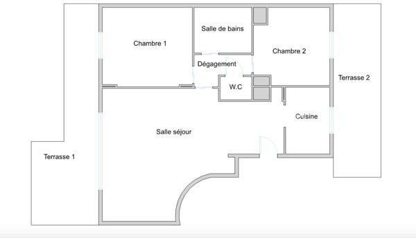 Dernier étage, 2 chambres, 2 grandes terrasses