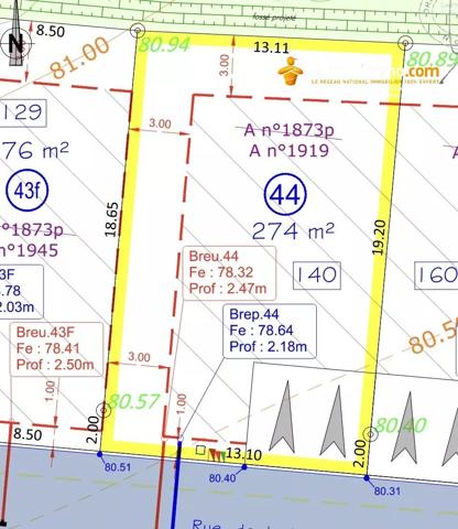 Vente                                                      Terrain
                        
                                         274 m2                     à Châteaubourg