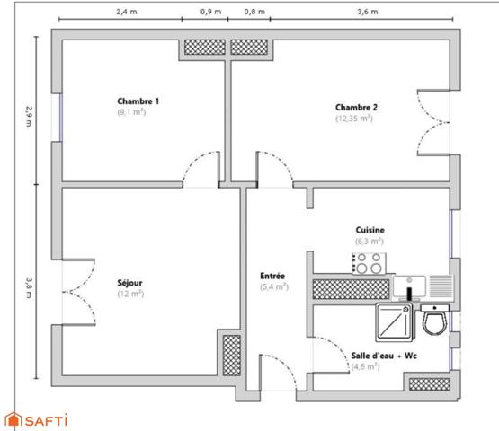 Petit cocon de 50 m2 - 2 chambres - Hyper centre