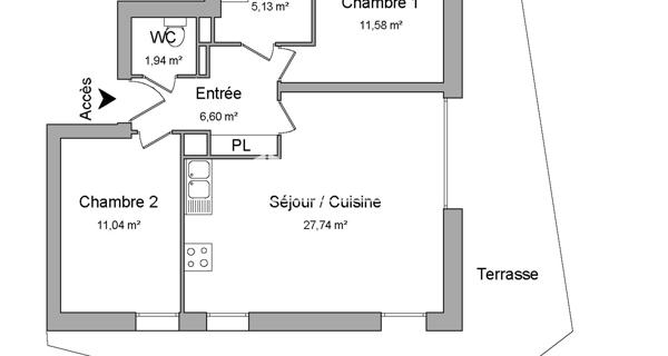 Location Appartement 3 pièces 64.03 m² - Strasbourg 67000