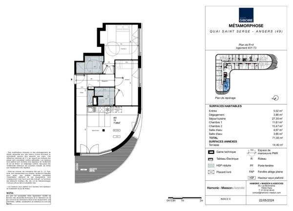 Appartement T3 à louer Angers - 71 m² (réf : 541330)