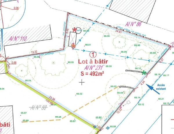 Terrain Treillieres - 492m² - Menardais