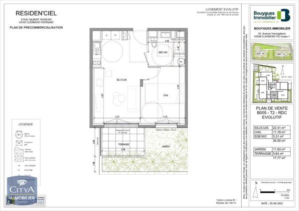 Appartement à louer 2 pièces 39.5m² Clermont-Ferrand (63100)