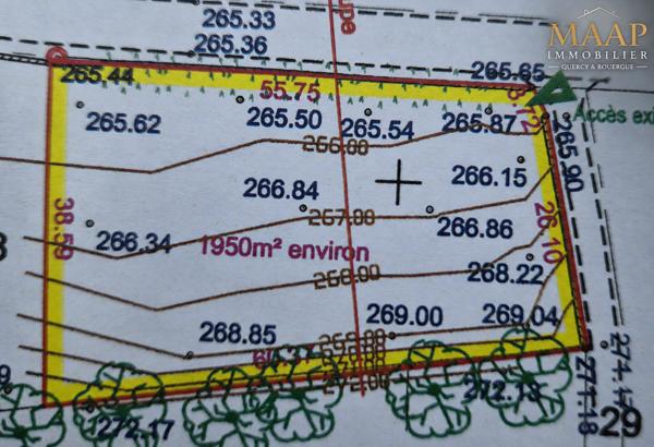 Terrain à bâtir de 1 950 m² – Lalbenque