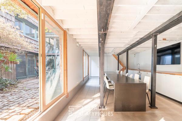 Ancien hangar réhabilité avec jardin intérieur sur le Plateau de Saint-Maurice