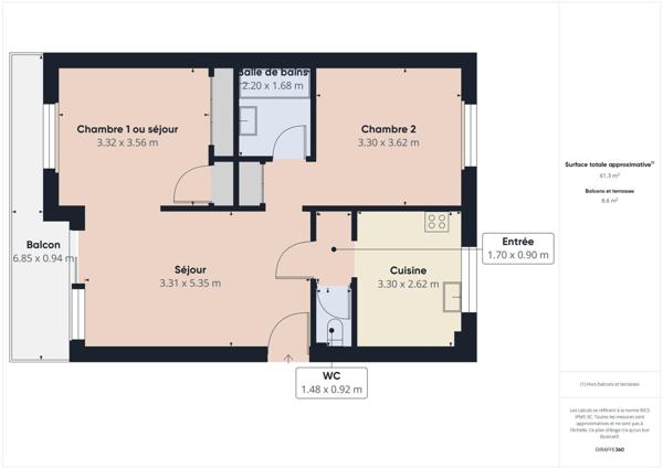 SAINT-CLOUD - Val d’Or appartement 3 pièces 60m2 – Dernier étage