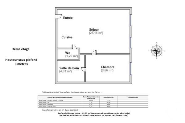 Appartement à vendre  2 pièces - 41,03 m2 PARIS - 75006
