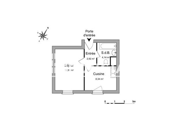 Location Studio 28.3 m² - 7 RUE GLOXIN Strasbourg 67000