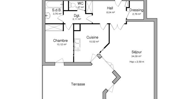 Location Appartement 2 pièces 73.89 m² - Lyon 69001