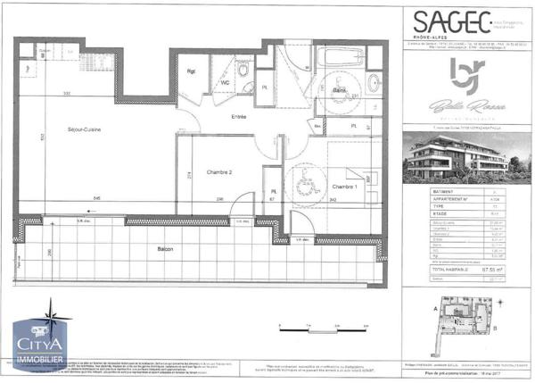 Appartement à vendre 3 pièces 67.34m²