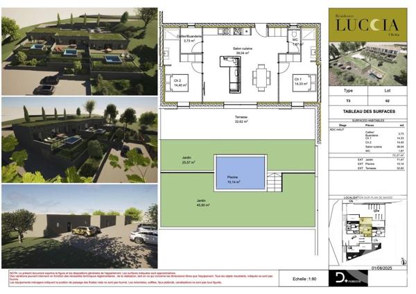 Maison à vendre  3 pièces - 72,37 m2 OLETTA - 202