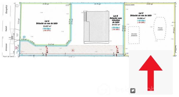 Terrain de 598 m²