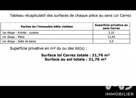 Studio à vendre 22 m² Paris 20