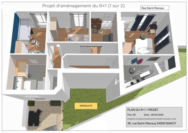 Maison de ville avec terrasse avec vue, jardinet et garage