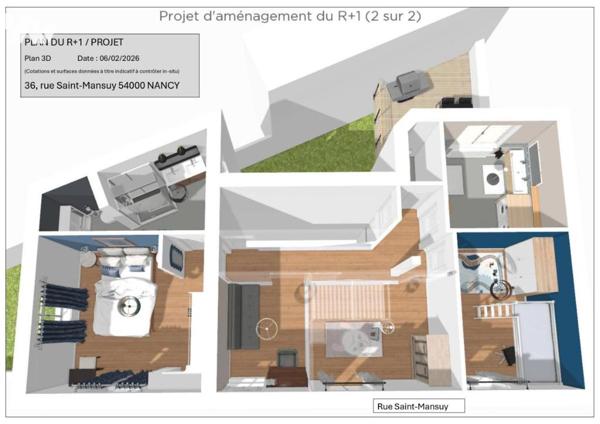 Maison de ville avec terrasse avec vue, jardinet et garage