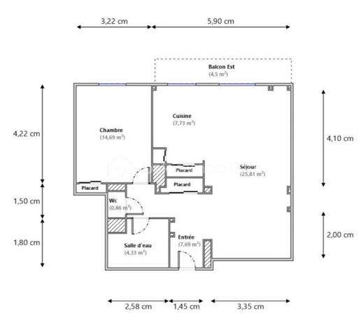Appartement de 61,20 m²