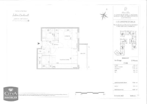 Appartement à louer 2 pièces 44.2m²