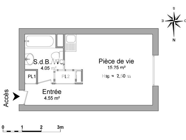 Location Studio 23.85 m² - 1 RUE MAURICE ROLLINAT Limoges 87000