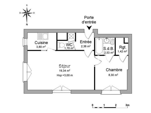 Location Appartement 2 pièces 39.45 m² - 29 BIS RUE SAINT FRANCOIS La Rochelle 17000