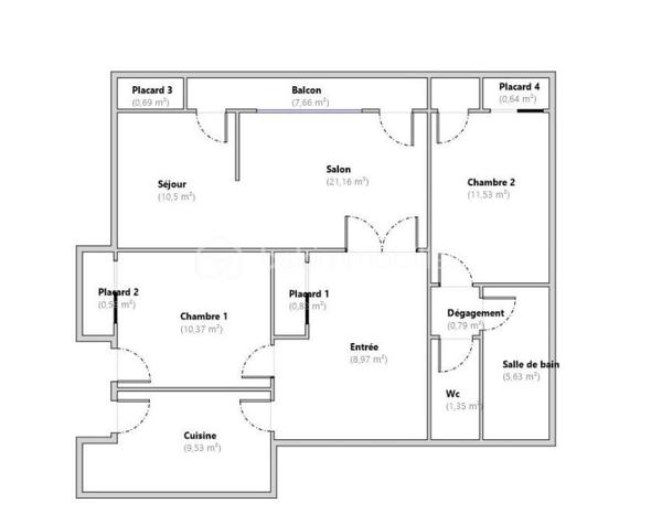 Appartement de 82,56 m²