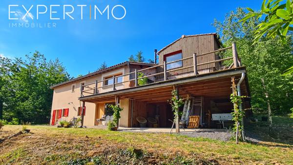 Saint-Jean-du-Gard (30270) Maison en pierres avec extension bois - 182 m² habitables - Deux habitations