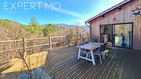 Saint-Jean-du-Gard (30270) Maison en pierres avec extension bois - 182 m² habitables - Deux habitations