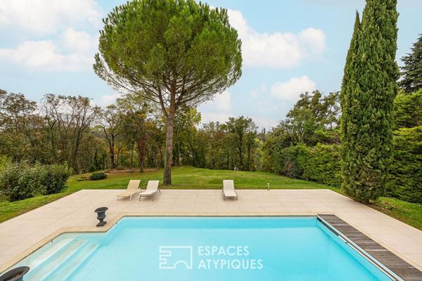 Maison de caractère avec piscine et vue dégagée à Saint-Didier-au-Mont-d’Or