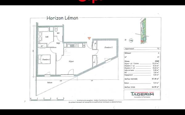 Appartement à vendre    3 pièces • 57 m2 Annemasse