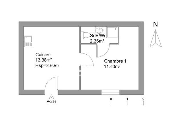 Location Studio 27.14 m² - 64 RUE AUGUSTE MICON Roanne 42300