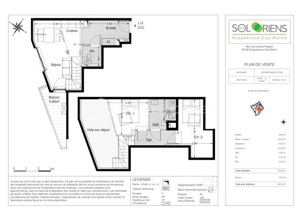 Roquebrune-Cap-Martin – Duplex neuf en dernier étage avec garage double
Dans un environnement résidentiel particulièrement recherché, à proximité immédiate de l'hôpital de "La Palmosa" et de toutes les commodités, découvrez ce superbe appartement 3 pièces en duplex situé au dernier étage d'une résidence livré en juin 2026.

Baigné de lumière grâce à sa belle exposition, ce bien offre un cadre de vie paisible et confortable. Entièrement climatisé, il se compose d'un agréable séjour ouvrant sur une terrasse avec vue dégagée, de deux chambres, d'une salle d'eau moderne ainsi que d'un espace cuisine à aménager selon vos goûts et vos envies.

Vous apprécierez son emplacement privilégié : un quartier calme tout en restant à seulement quelques minutes à pied des commerces, avec un supermarché à proximité immédiate, et environ 10 minutes à pied des plages.

Un véritable atout complet ce bien : un vaste garage double en enfilade d'environ 26 m² (10 mètres de longueur sur 2,80 mètres de largeur), permettant de stationner facilement deux véhicules tout en conservant un espace de rangement appréciable.

Les points forts :

Résidence neuve
Dernier étage en duplex
Appartement jamais habité
Climatisation réversible
Terrasse avec vue dégagée
Quartier résidentiel calme
Commerces à proximité immédiate
Plages accessibles à pied
Garage double en enfilade
Faibles contraintes d'entretien (Garantie décennale) 
Un bien rare sur le secteur, idéal pour une résidence principale, un pied-à-terre sur la Côte d'Azur ou un investissement patrimonial de qualité.
vidéo en cours de création 
Pour toute information complémentaire ou organiser une visite, contactez Nicolas Rode – BSK Immobilier.