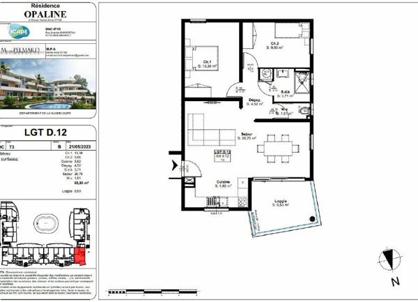 Maison à vendre    2 pièces • 65,80 m2 Sainte-Anne