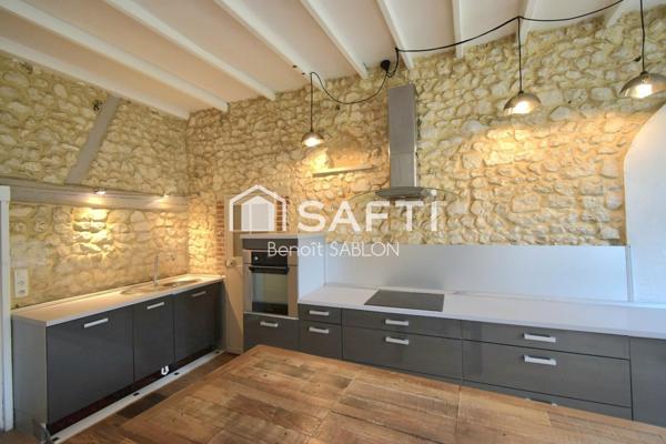 Maison 4 chambres, garage, cave, atelier et jardin